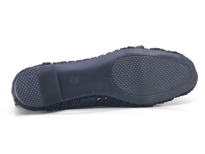 Sahra Zenne Taşlı Triko Babet Ayakkabı Siyah - 3