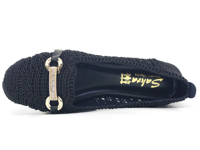 Sahra Zenne Taşlı Triko Babet Ayakkabı Siyah - Sahra (1)