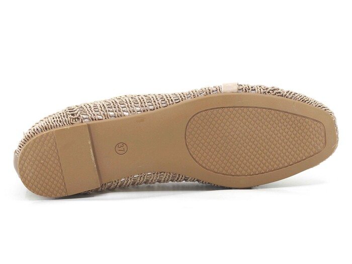 Sahra Zenne Taşlı Triko Babet Ayakkabı Vizon - 3