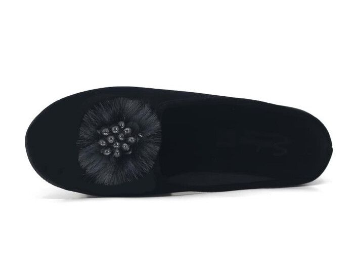 Sahra Zenne Üzümlü Gondol Kışlık Ev Terliği Siyah - 2