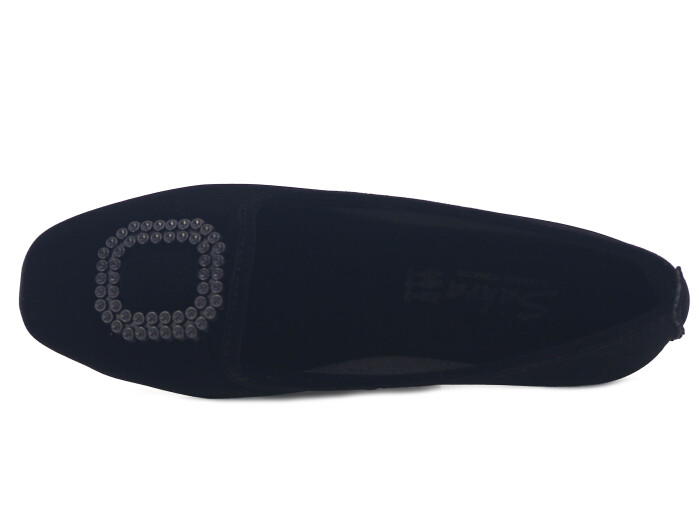 Sahra Zenne Yuvarlak Tokalı Babet Ev Ayakkabısı Siyah - Sahra (1)