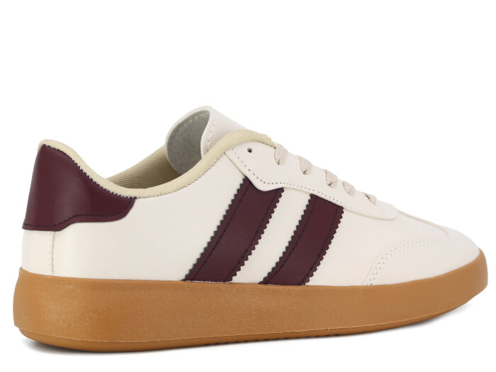 Savista Zenne Samba Çift Bantlı Spor Ayakkabı Krem - Bordo - 3