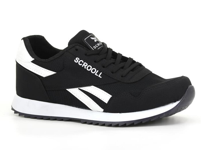 Scrooll Merdane H-68 Anorak Spor Ayakkabı Siyah - Beyaz