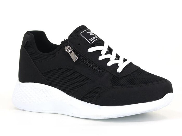 Scrooll Zenne X6 Fermuarlı Anorak Spor Ayakkabı Siyah - Beyaz