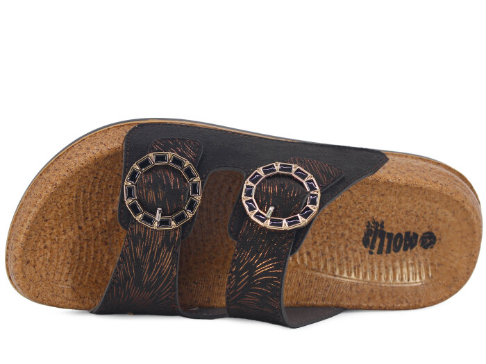 Mollis Zenne 01M1 Çift Toka Günlük Terlik Siyah - Mollis (1)