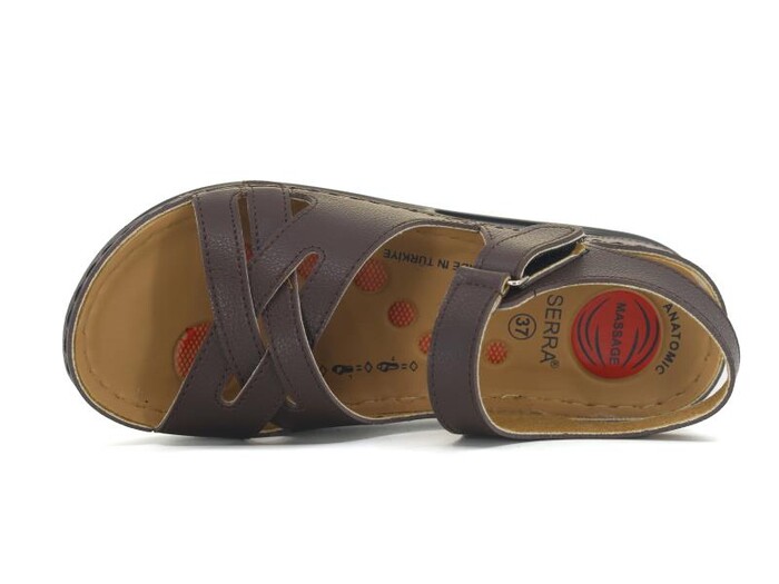 Serra Zenne 1107 Monta Geçmeli Sandalet Kahve - 2