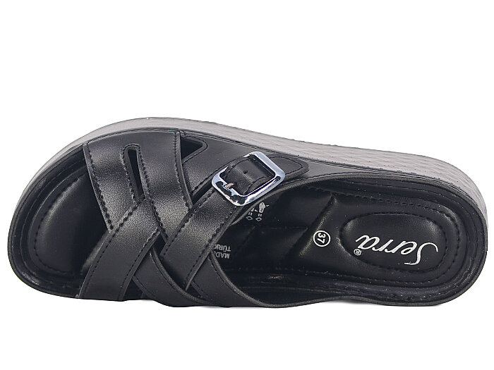 Serra Zenne 1500 Çapraz Kutulu Günlük Terlik Siyah - 2