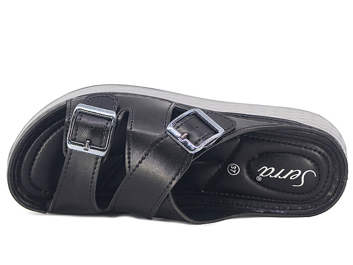 Serra Zenne 1501 Çift Toka Kutulu Günlük Terlik Siyah - Serra (1)