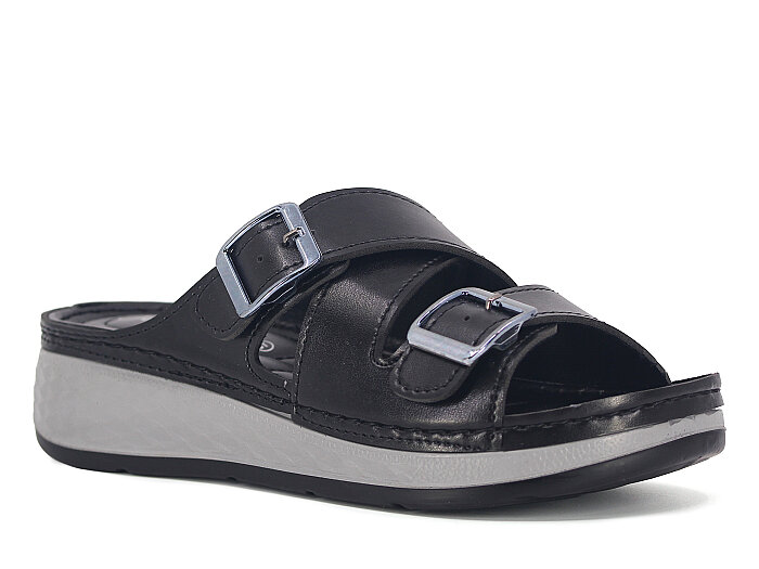 Serra Zenne 1501 Çift Toka Kutulu Günlük Terlik Siyah - 1