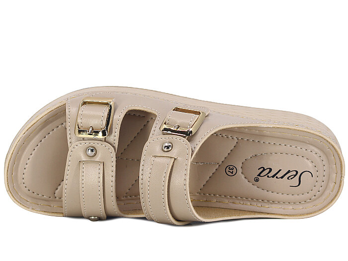 Serra Zenne 1517 Kutulu Günlük Terlik Krem - Serra (1)