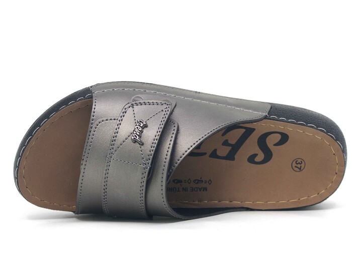 Serra Zenne 4000 Çift Cırtlı Monta kutulu Günlük Terlik Platin - 2