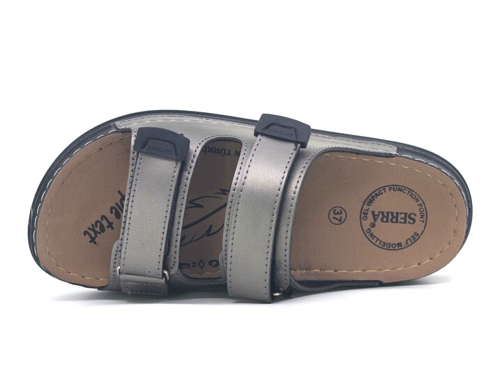 Serra Zenne 5000 Çift Cırtlı Monta kutulu Günlük Terlik Platin - 2