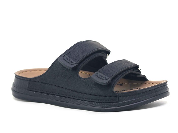 Serra Zenne 5000 Çift Cırtlı Monta kutulu Günlük Terlik Siyah 