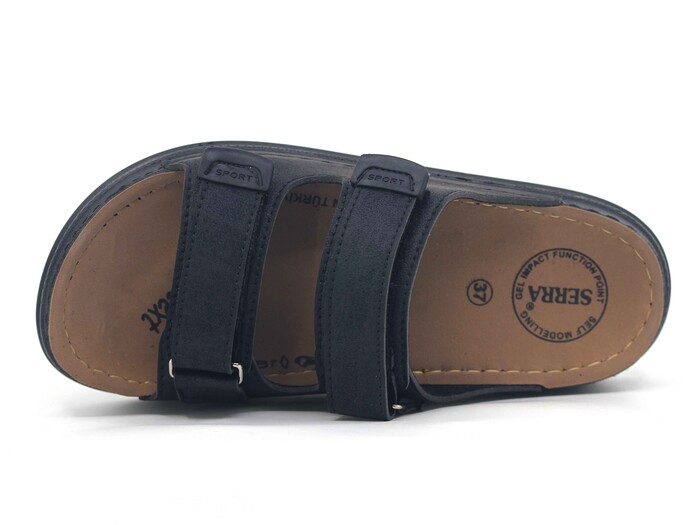 Serra Zenne 5000 Çift Cırtlı Monta kutulu Günlük Terlik Siyah - Serra (1)