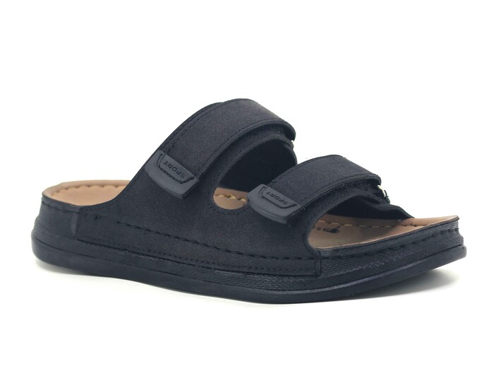 Serra Zenne 5000 Çift Cırtlı Monta kutulu Günlük Terlik Siyah Süet - 1