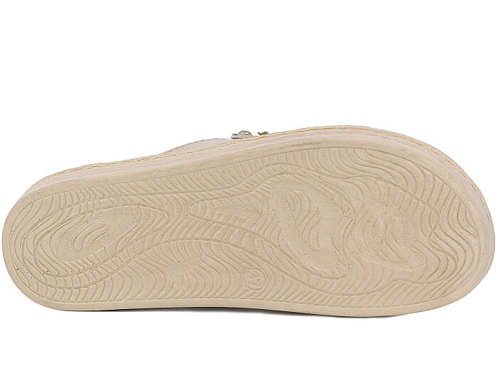 Serra Zenne 700 Taşlı Çapraz Kutulu Günlük Terlik Krem - 3