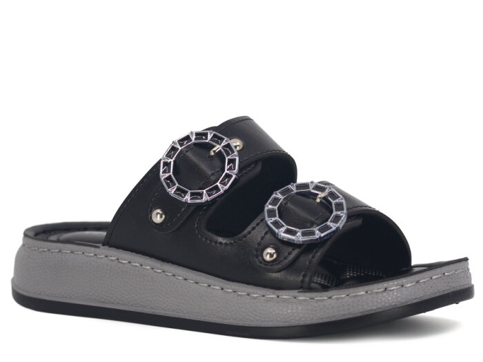 Serra Zenne 7002 Çift Bant Dikişli Kutulu Günlük Terlik Siyah - 1