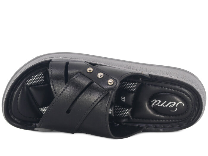 Serra Zenne 7005 Çapraz Kutulu Günlük Terlik Siyah - 2