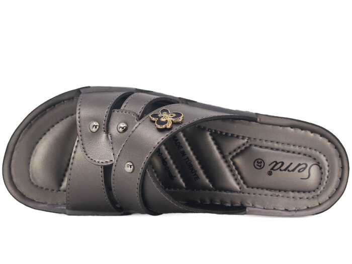 Serra Zenne 704 Çapraz Enj. Kutulu Günlük Terlik Platin - Serra (1)