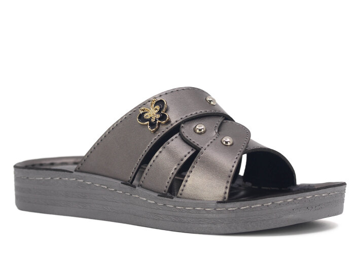 Serra Zenne 704 Çapraz Enj. Kutulu Günlük Terlik Platin - Serra