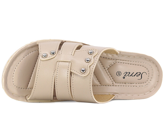 Serra Zenne 706 Enj. Kutulu Günlük Terlik Krem - 2