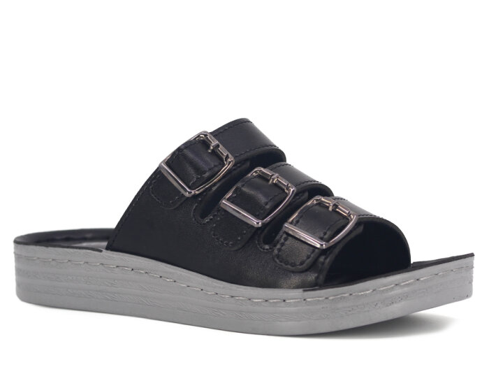 Serra Zenne 712 Üç Tokalı Enj. Günlük Terlik Siyah - 1