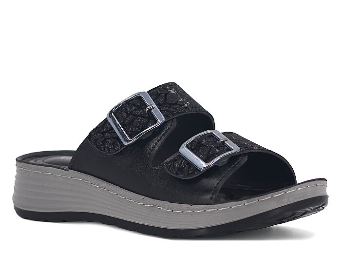 Serra Zenne 8000-1 Simli Dikişli Kutulu Günlük Terlik Siyah - Serra