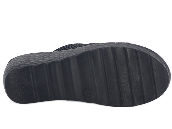 Serra Zenne 910 Sekiz Taşlı Enj. Yüksek Kutulu Günlük Terlik Siyah - 3