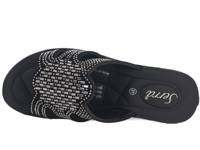 Serra Zenne 912-2026 Taşlı Enj. Yüksek Kutulu Günlük Terlik Füme - 2