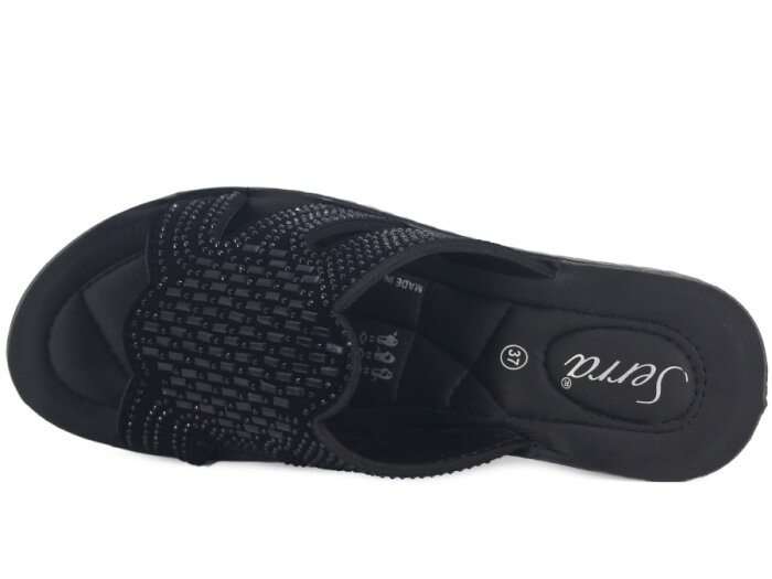 Serra Zenne 912-2026 Taşlı Enj. Yüksek Kutulu Günlük Terlik Siyah - 2