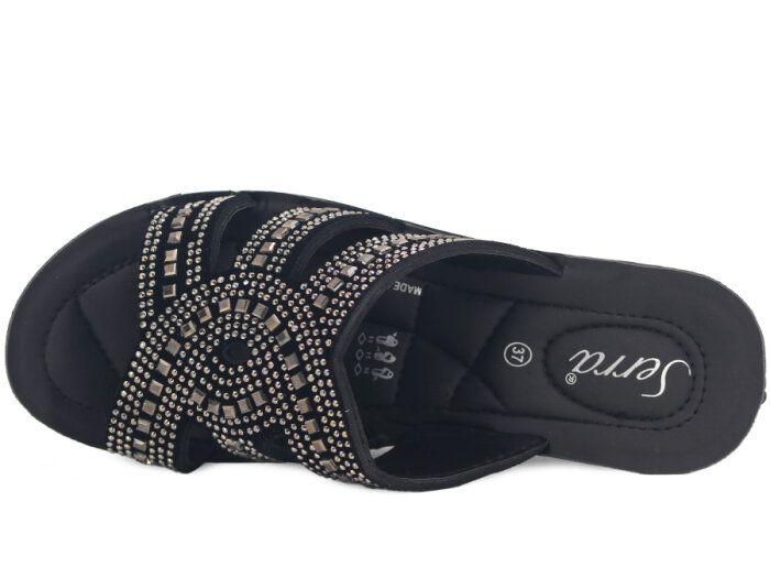 Serra Zenne 913-2026 Taşlı Enj. Yüksek Kutulu Günlük Terlik Füme - 2