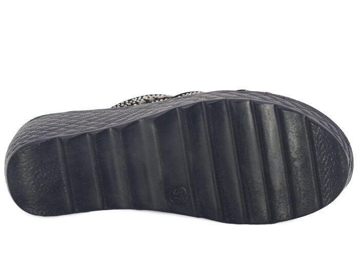 Serra Zenne 913-2026 Taşlı Enj. Yüksek Kutulu Günlük Terlik Füme - 3