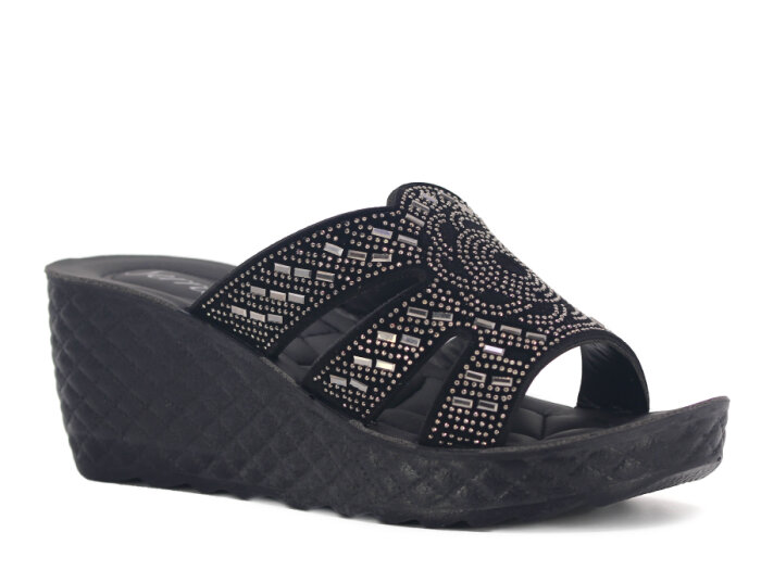 Serra Zenne 914 Taşlı Enj. Yüksek Kutulu Günlük Terlik Füme - 1