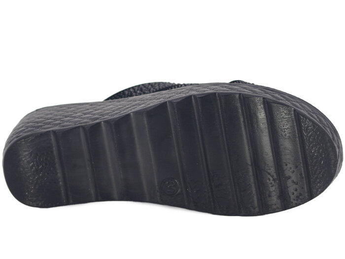 Serra Zenne 918 Taşlı Enj. Yüksek Kutulu Günlük Terlik Siyah - 3