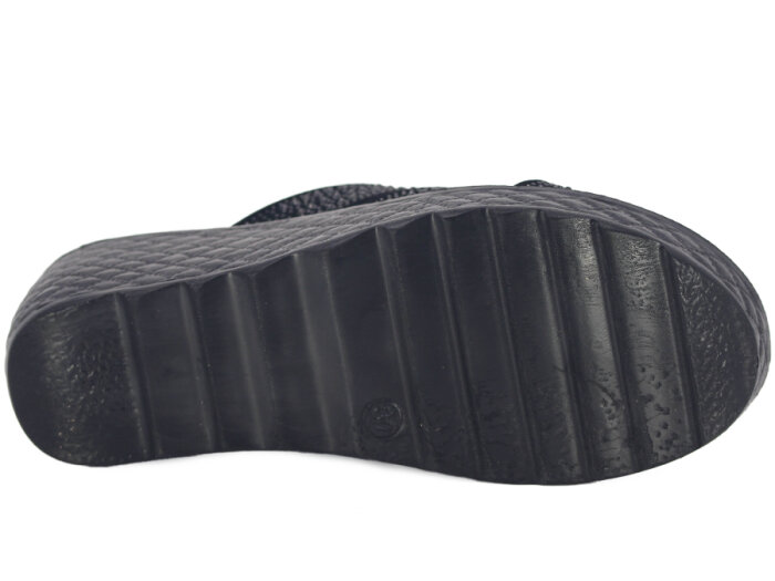 Serra Zenne 918 Taşlı Enj. Yüksek Kutulu Günlük Terlik Siyah - 3