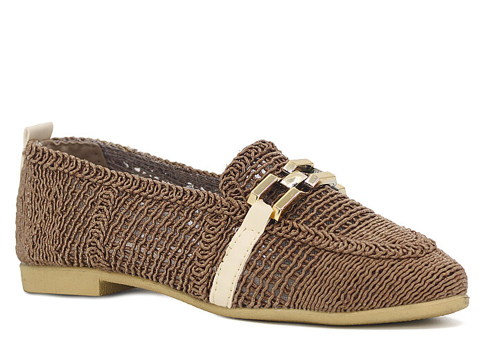 Sıla Zenne 2026 Tokalı Dantelli Babet Ayakkabı Kahve - 1