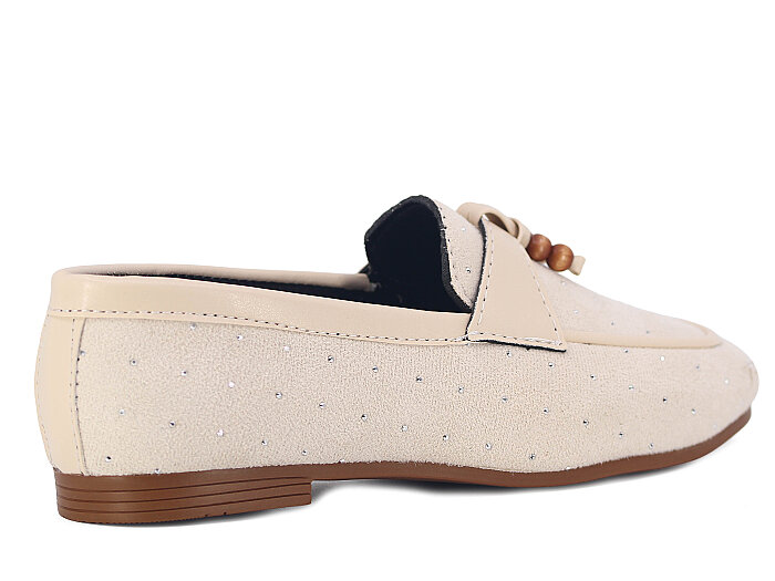 Sıla Zenne A-51 Taşlı Babet Ayakkabı Taşlı Bej - 3