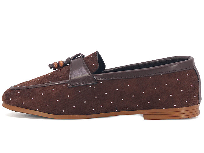 Sıla Zenne A-51 Taşlı Babet Ayakkabı Taşlı Kahve - Sıla (1)