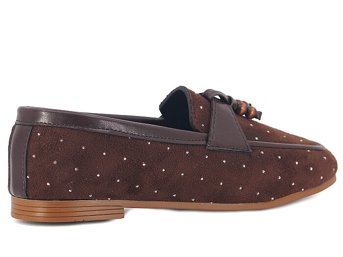 Sıla Zenne A-51 Taşlı Babet Ayakkabı Taşlı Kahve - 3