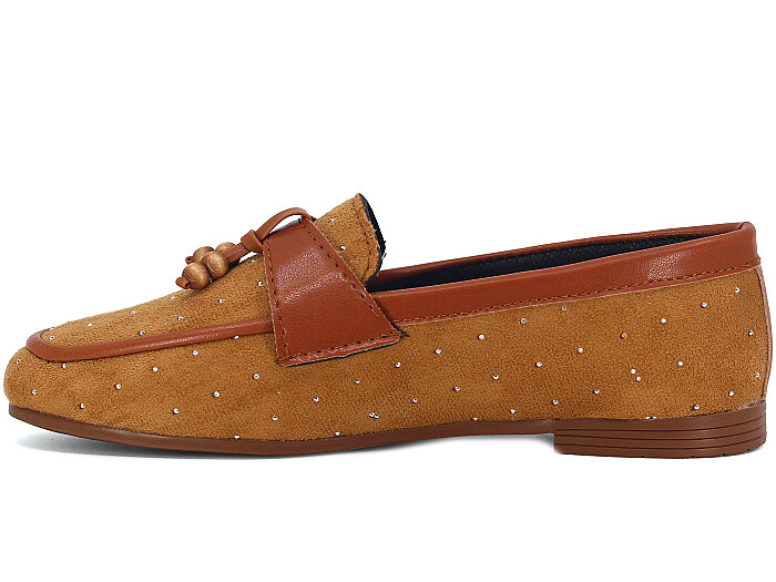 Sıla Zenne A-51 Taşlı Babet Ayakkabı Taşlı Taba - 2