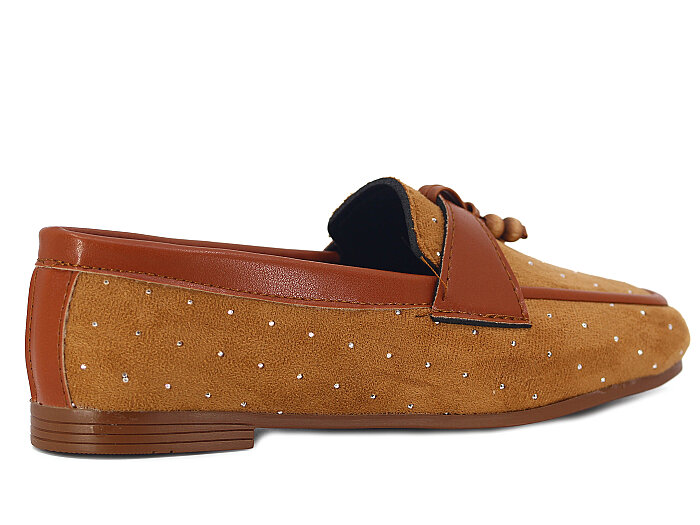 Sıla Zenne A-51 Taşlı Babet Ayakkabı Taşlı Taba - 3