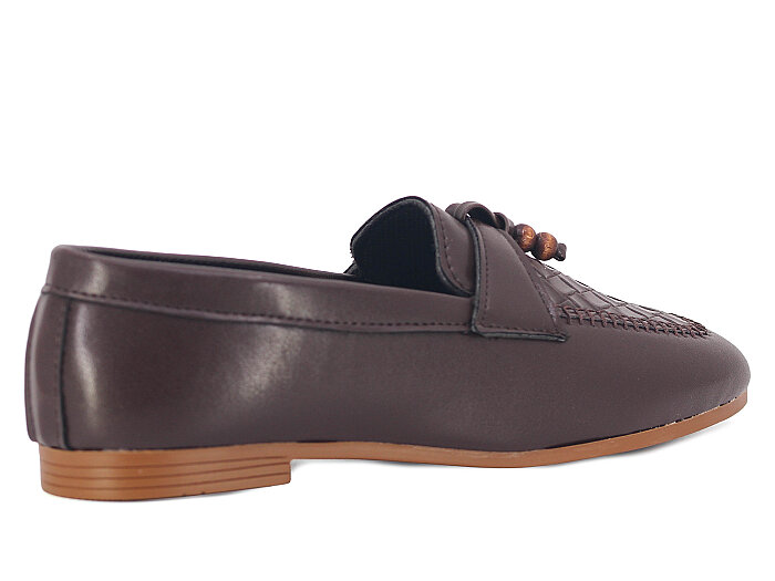 Sıla Zenne A-53 Boncuklu Babet Ayakkabı Kahve - 3