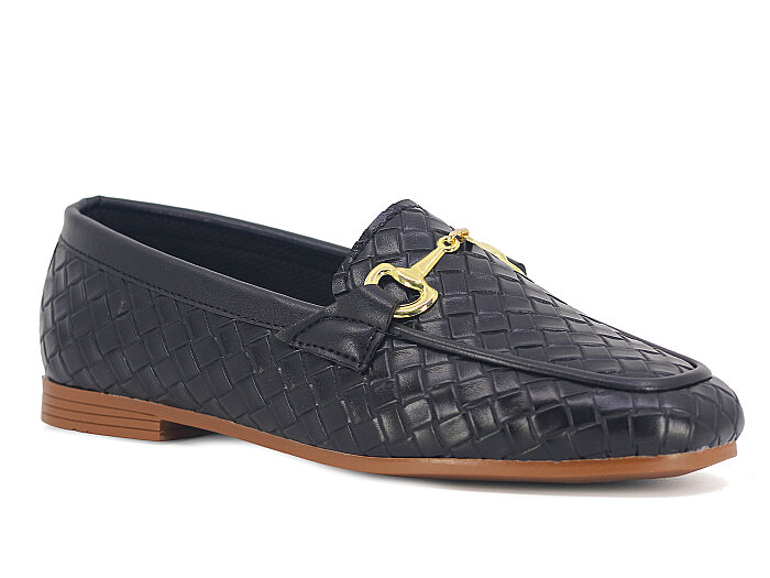 Sıla Zenne A-54 Babet Ayakkabı Siyah Cilt - Sıla