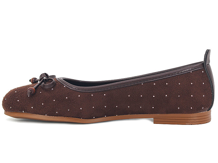 Sıla Zenne B-35 Taşlı Babet Ayakkabı Taşlı Kahve - 2