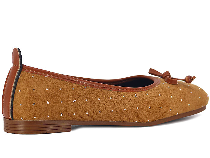 Sıla Zenne B-35 Taşlı Babet Ayakkabı Taşlı Taba - 3