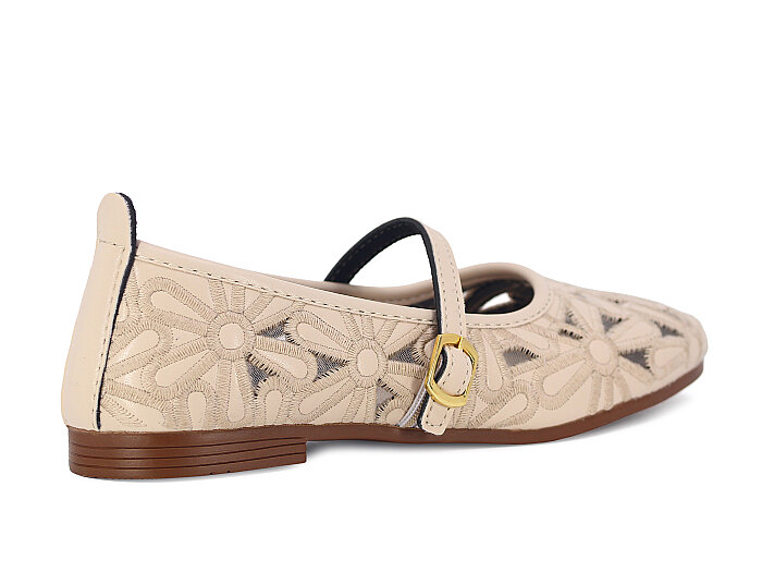 Sıla Zenne L-001 Lacer Babet Ayakkabı Bej - 3