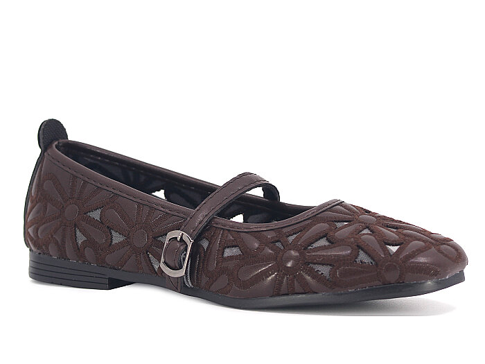 Sıla Zenne L-001 Lacer Babet Ayakkabı Kahve - Sıla