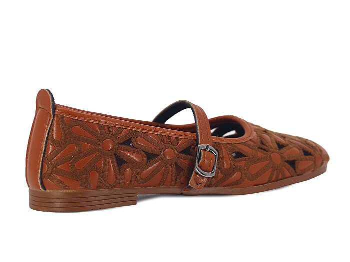 Sıla Zenne L-001 Lacer Babet Ayakkabı Taba - 3