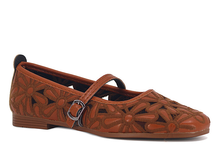 Sıla Zenne L-001 Lacer Babet Ayakkabı Taba - 1