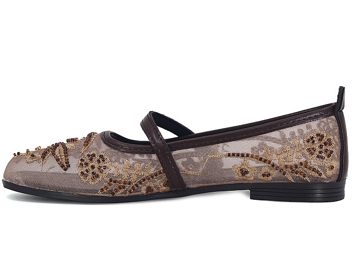 Sıla Zenne Z-1 Boncuk Babet Ayakkabı Kahve - Sıla (1)